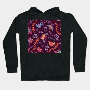 Beetle and plants pattern Hoodie